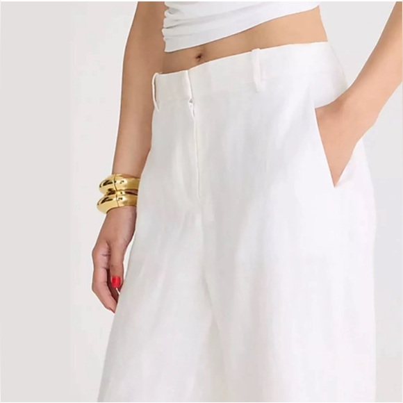 NWT J. Crew Ingrid Linen pants in White Sz 8 retailed at $148 - Picture 4 of 5